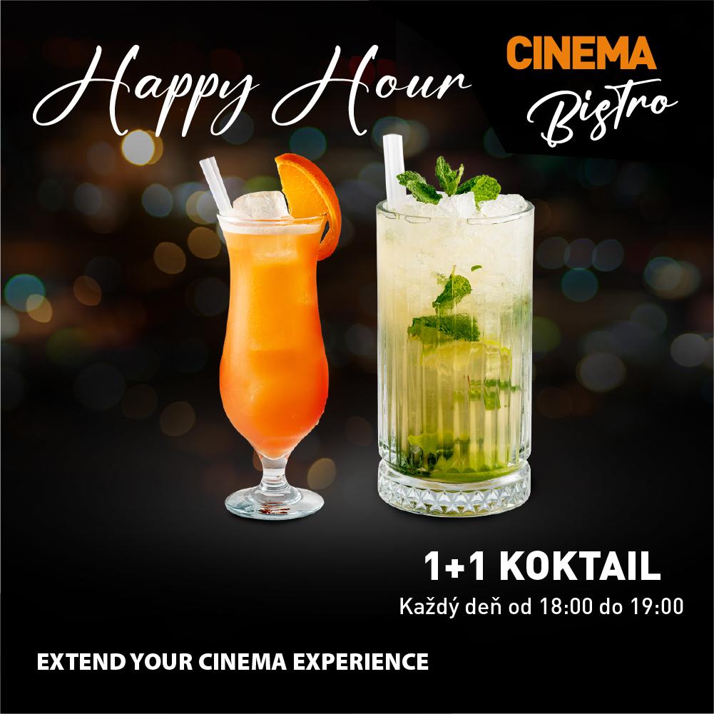 Happy hour Cinema Bistro.