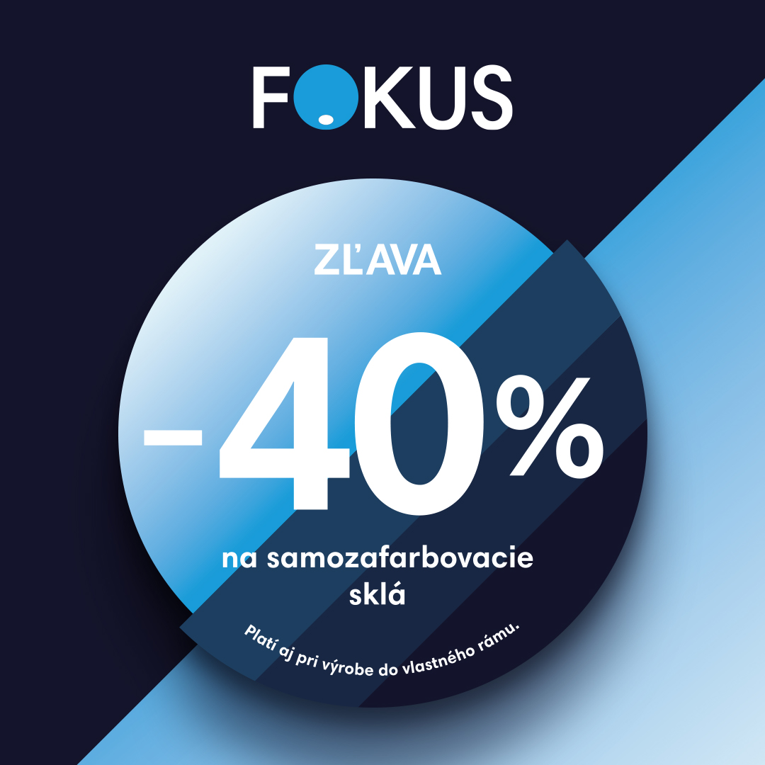Zľava -40% na samozafarbovacie dioptrické sklá