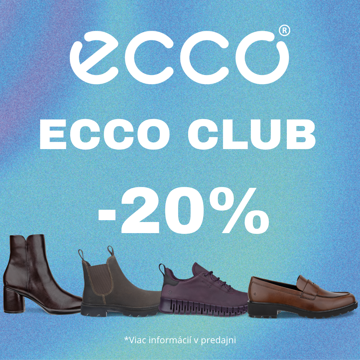ECCO CLUB 20% EXKLUZÍVNA ZĽAVA LEN PRE ČLENOV