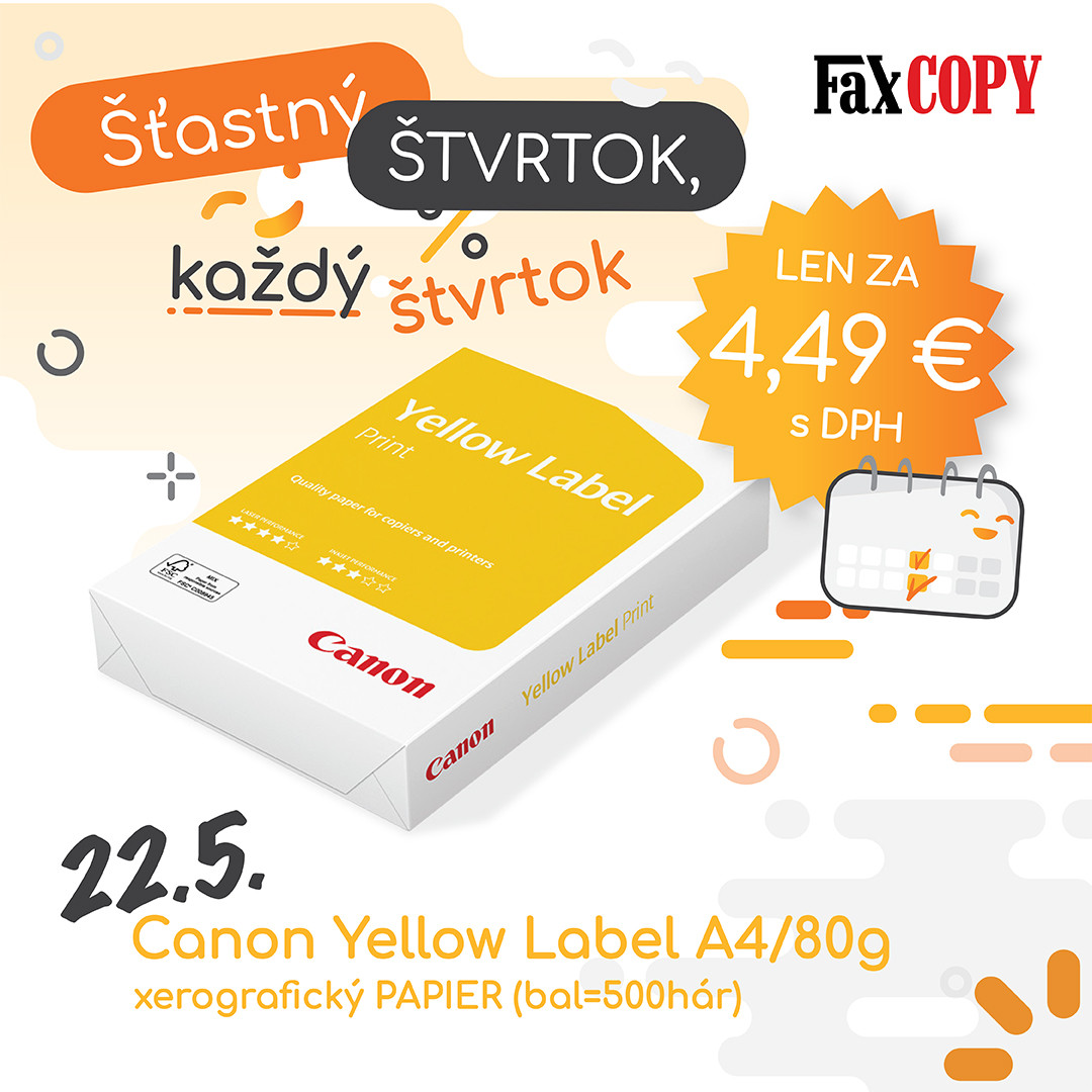 Šťastný štvrtok v predajniach FaxCOPY