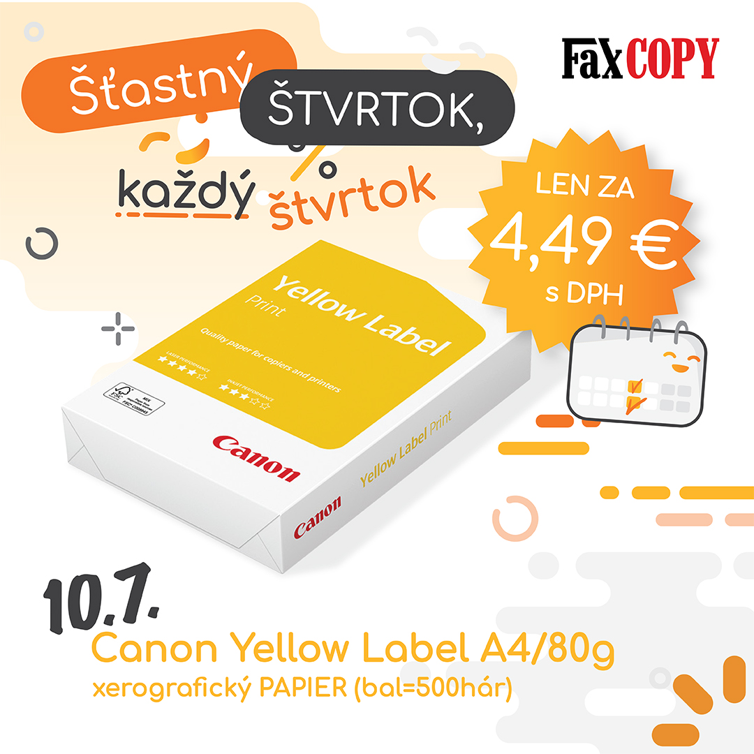 Šťastný štvrtok v predajniach FaxCOPY